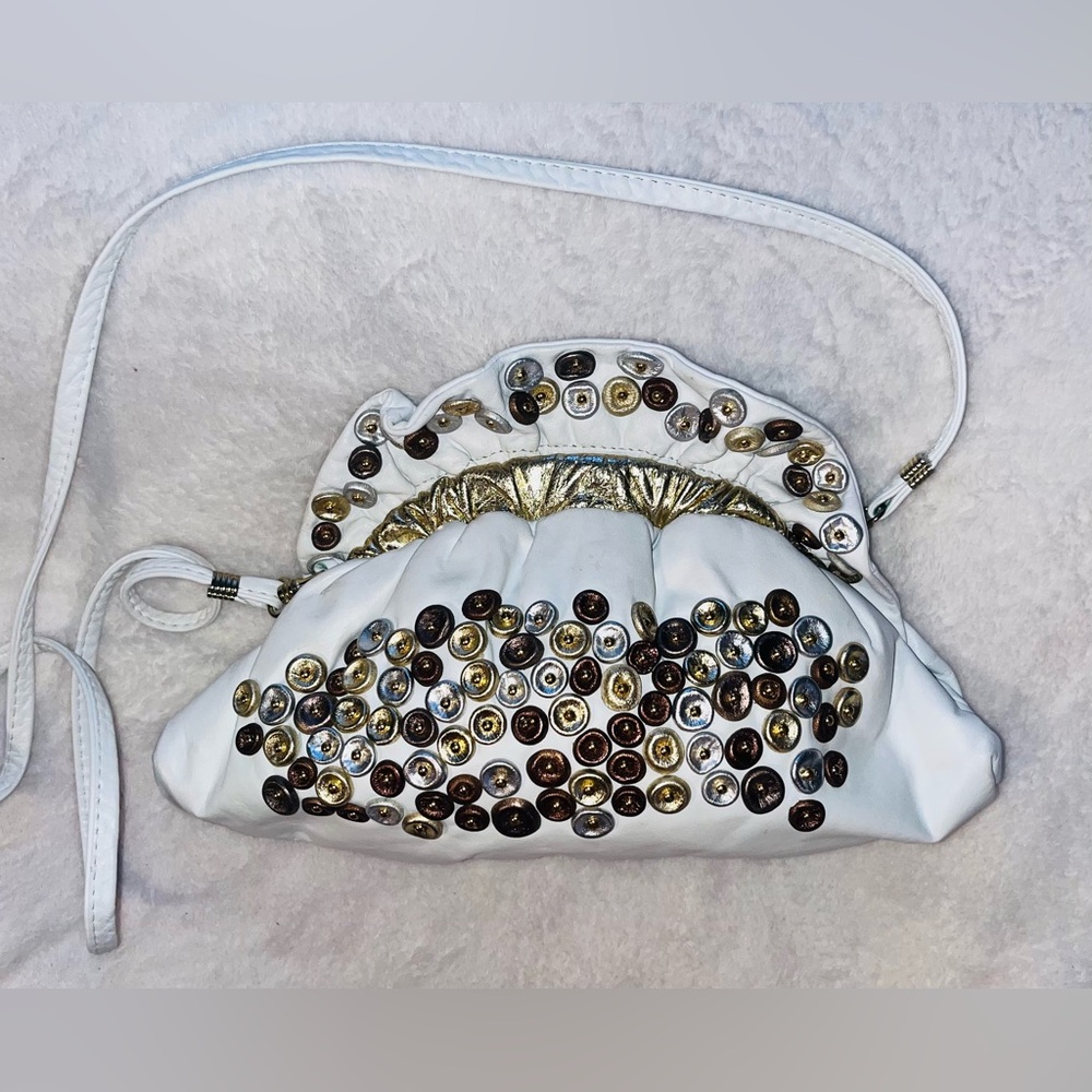 Vintage 1970s Embellished Clutch Shoulder Bag